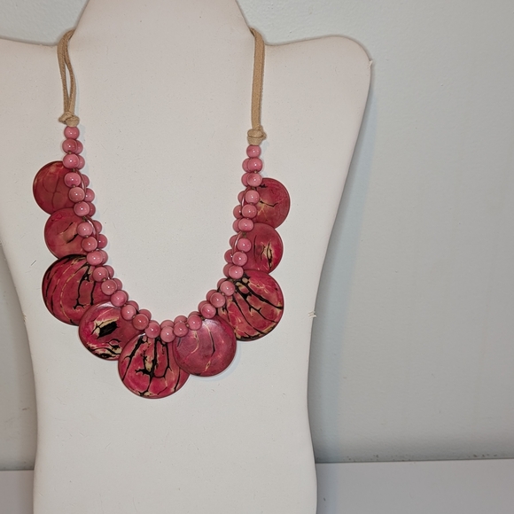 Tagua Jewelry - Pink Statement Necklace